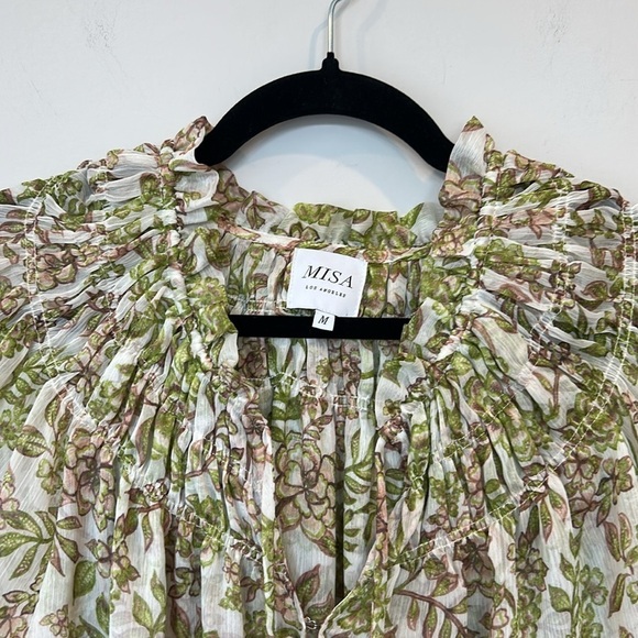 MISA Los Angeles Clio Top in Green Goddess. - Picture 9 of 12